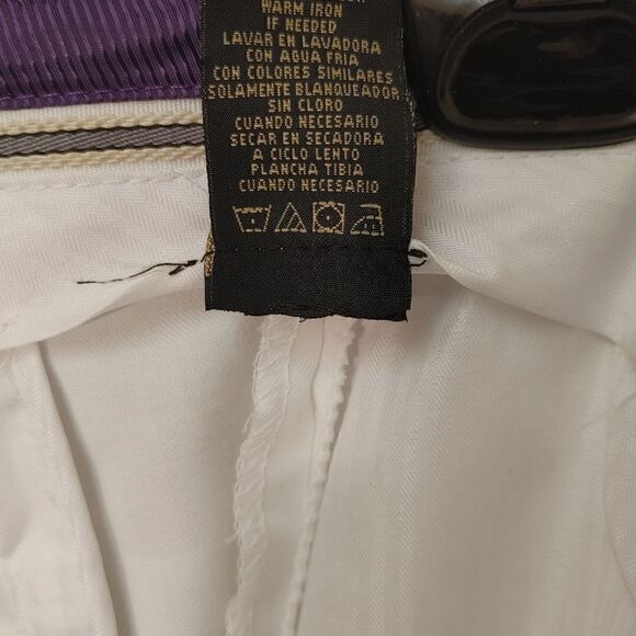 MEN'S VINCI COUTURE WOOL FEEL WHITE PLEATED PANT 42X34. - Picture 7 of 8